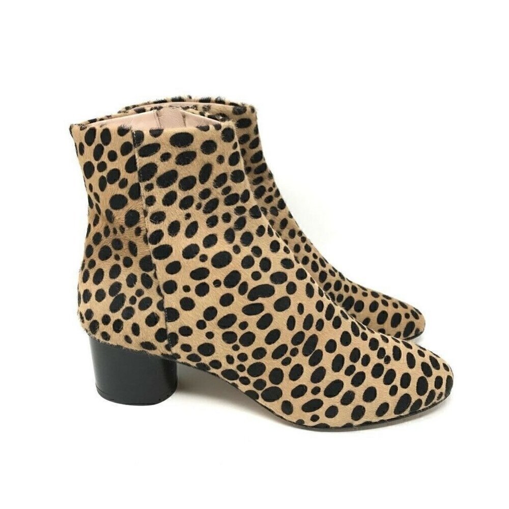 Cavallini Booties Brown Leopard Print Calf Hair 6